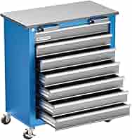 Carrello Officina LARBANKE A 5 Cassetti - Con Ruote, Chiusura A Chiave, 73.7x65.8x37.7 Cm, Per Utensili - Foto 6