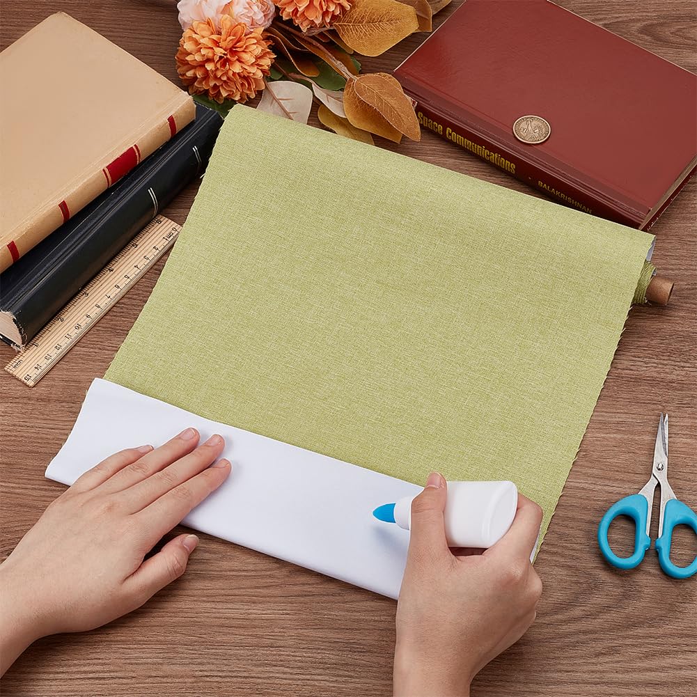 CRASPIRE 51x11.8 Inch Green Grassy Book Cloth Paper Backed for Book Cover Binding Weave Linen Fabric Surface Protector Book Binding Cloth for Adult Scrapbooking Album DIY Crafts - Image 4