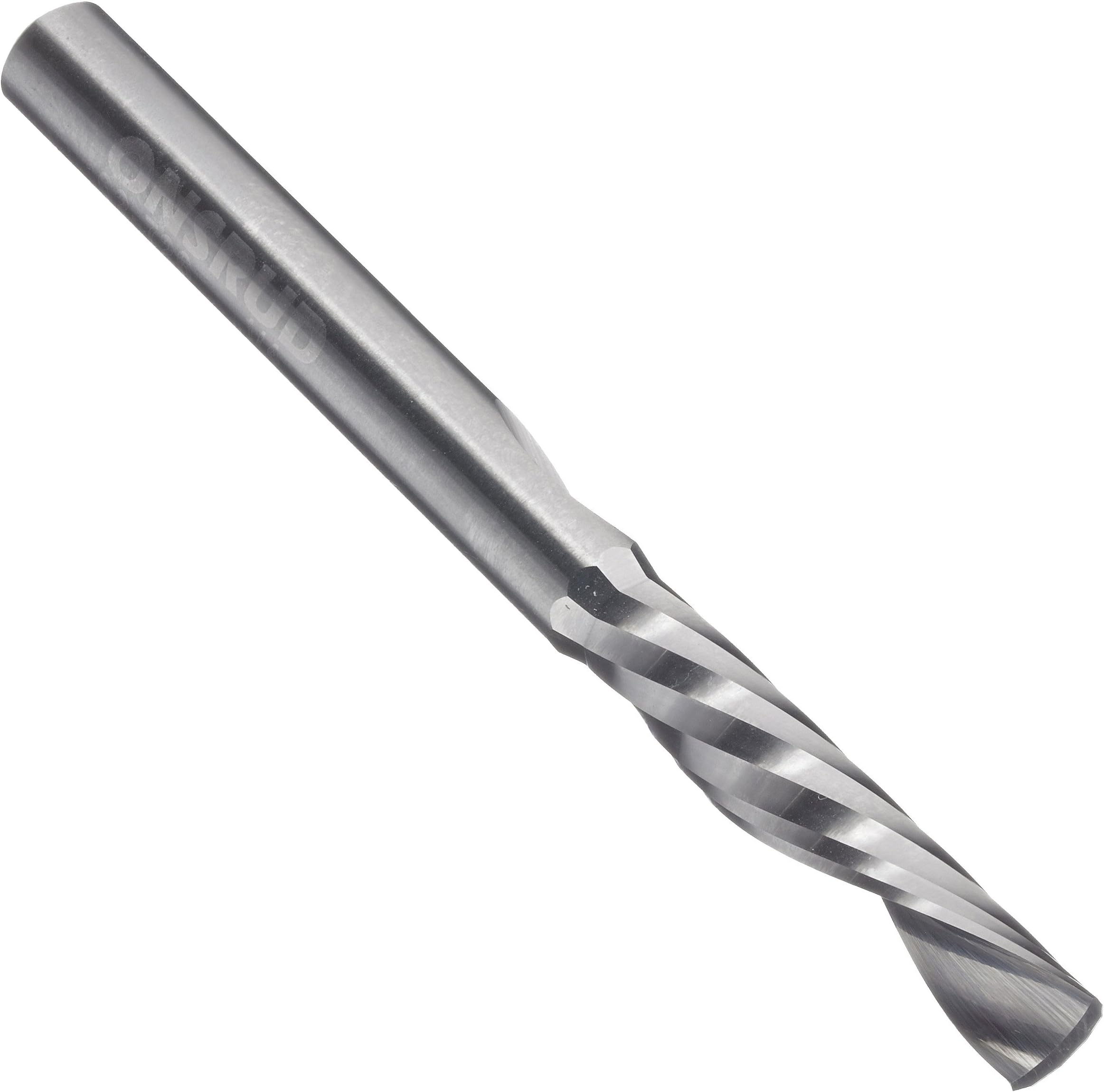 LMT Onsrud LP 62-712, Solid Carbide, Downcut, O Flute, 0.125" Cutting Diameter, 0.500" Cutting Length, 0.2500" Shank Diameter, 2.000" Overall Length, 1 Flute