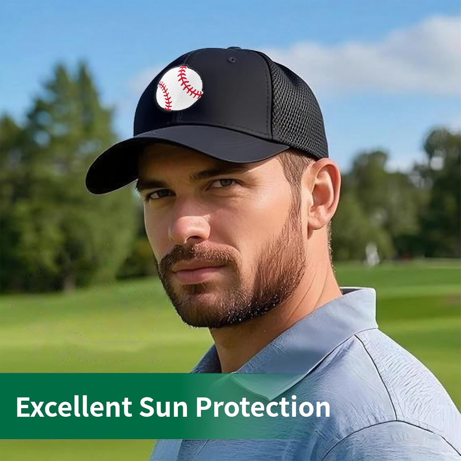 Cool Embroidered Pattern Baseball Cap,Adjustable Fit Trucker Caps,Quick-Dry Comfort Gift for Men Women Accessory-Black - Image 3