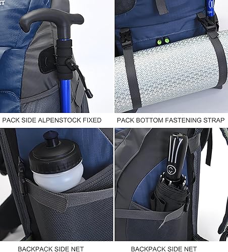 Miniatura 3 de Mochila de senderismo ligera resistente al agua de 50 litros, mochila deportiva al aire libre, bolsa de viaje para escalada, campamento y viajes,