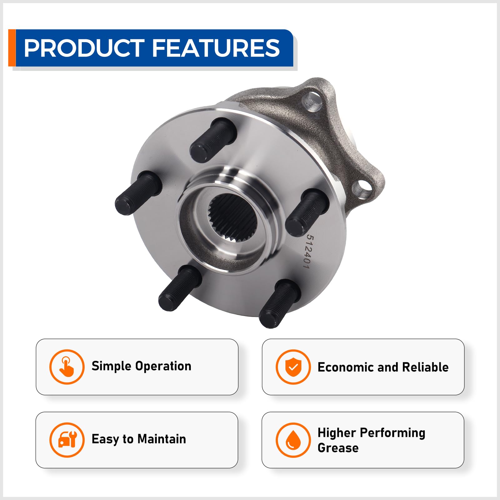 Amazon.com: PAROD 512401 Rear Wheel Bearing and Hub Assembly Fit
