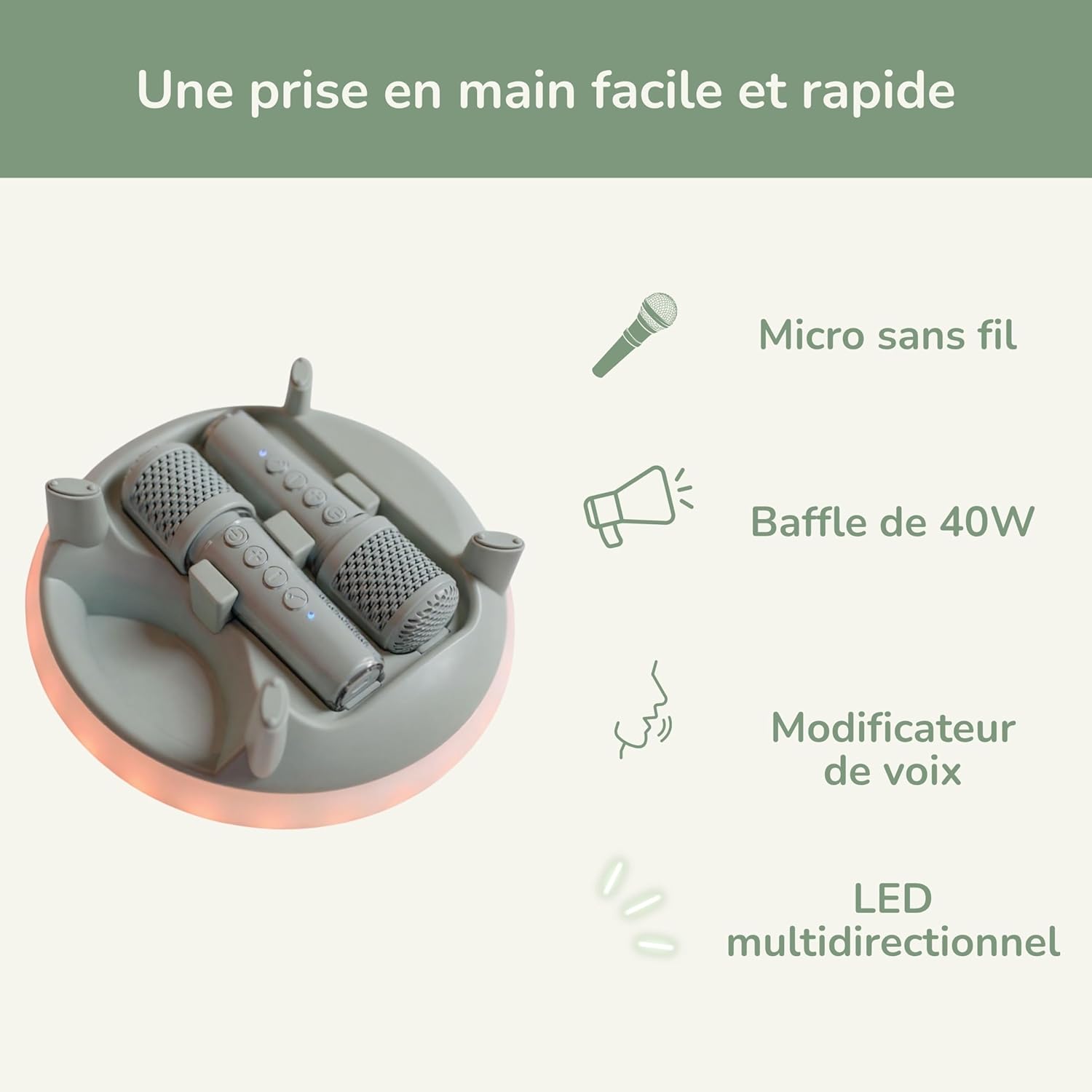 KIDYWOLF Kidy Karaoke Green – Karaoke Speaker