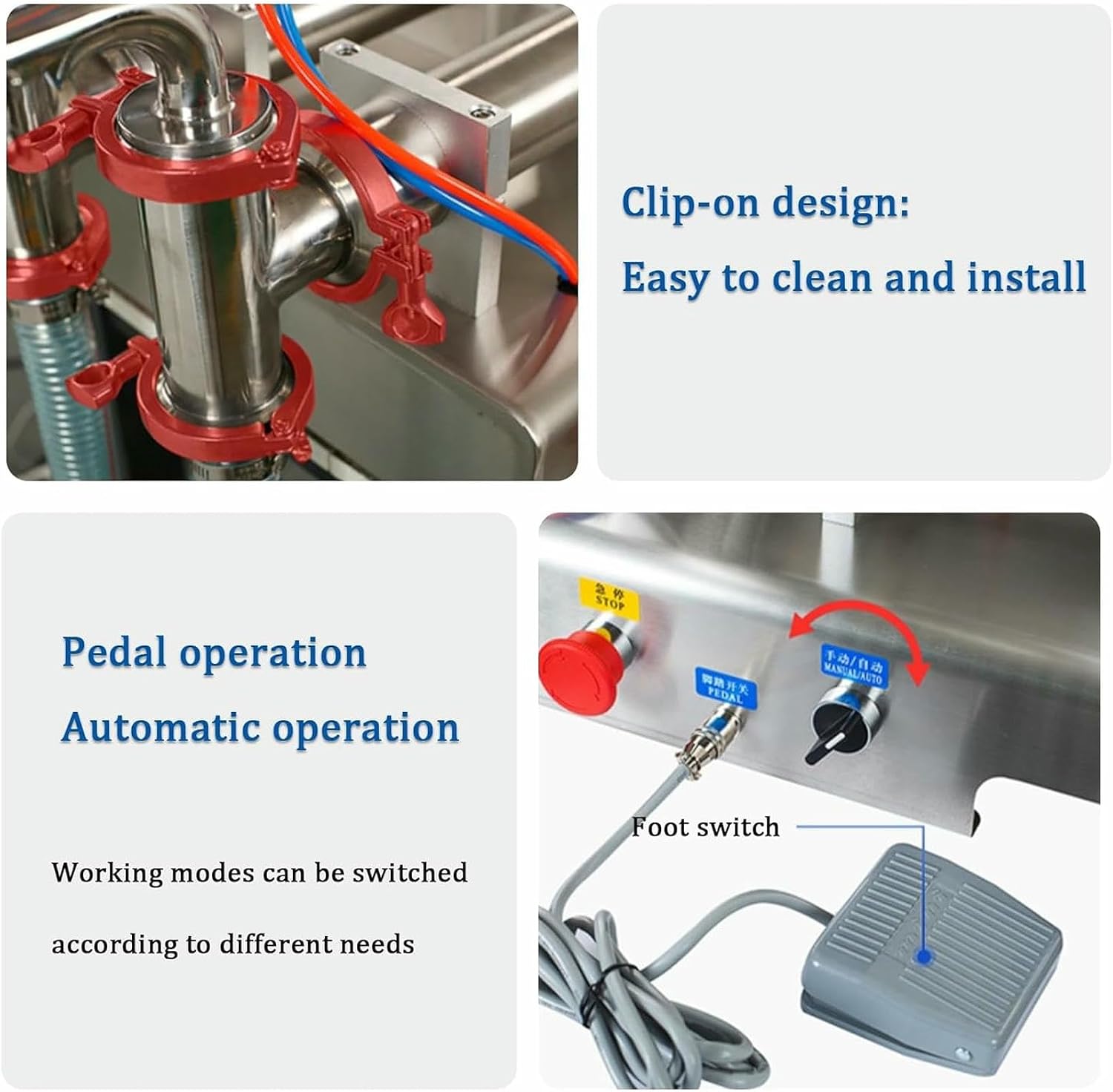Liquid Filling Machine, Pneumatic Filling of Double Head Bottles, Semi-Automatic Bottles Filling, Stainless Steel Filling Machine (50-500ml)