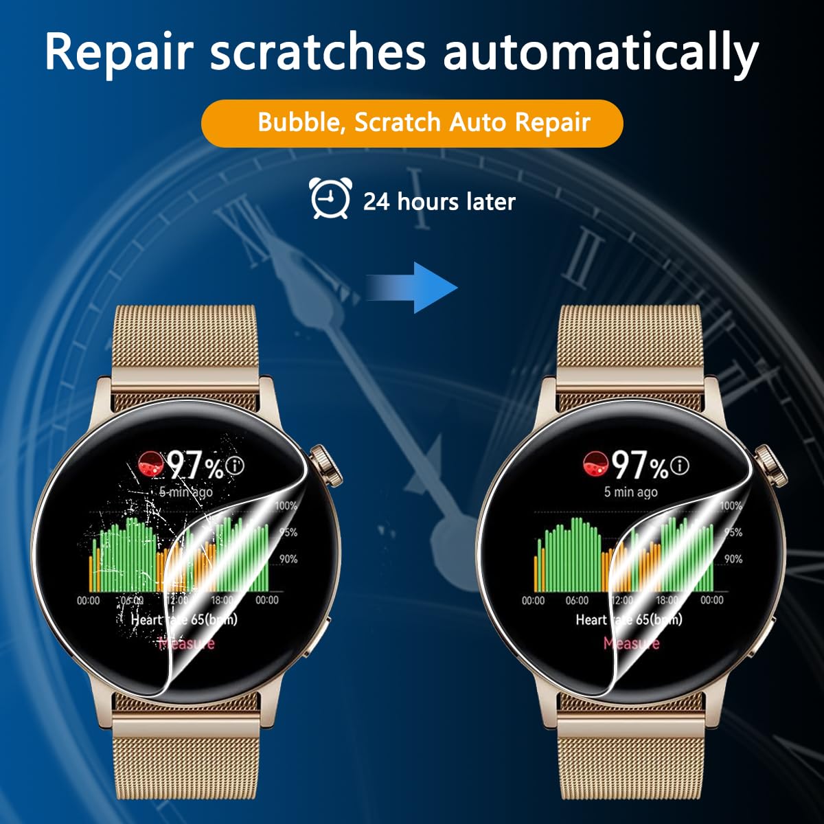 Huawei Watch GT 3 42mm Protector Pantalla 4 Piezas HD TPU Suave Anti-Arañazos Cobertura Completa