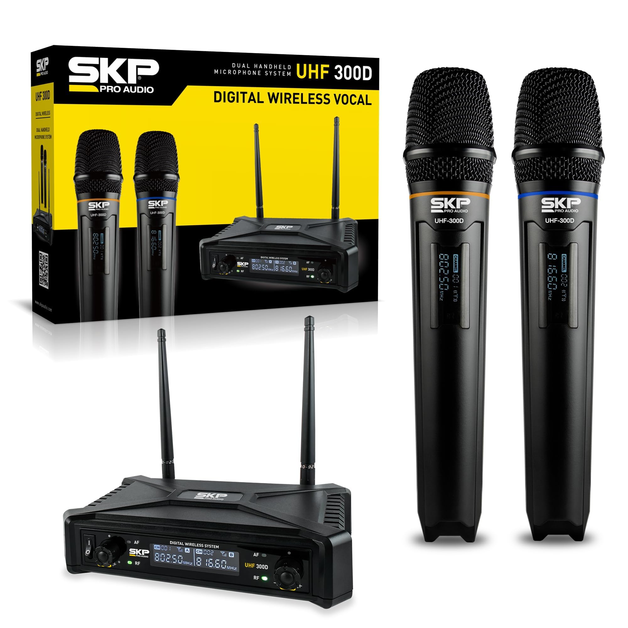 Amazon.com: SKP Pro Audio UHF-300D Dual Wireless Microphone System