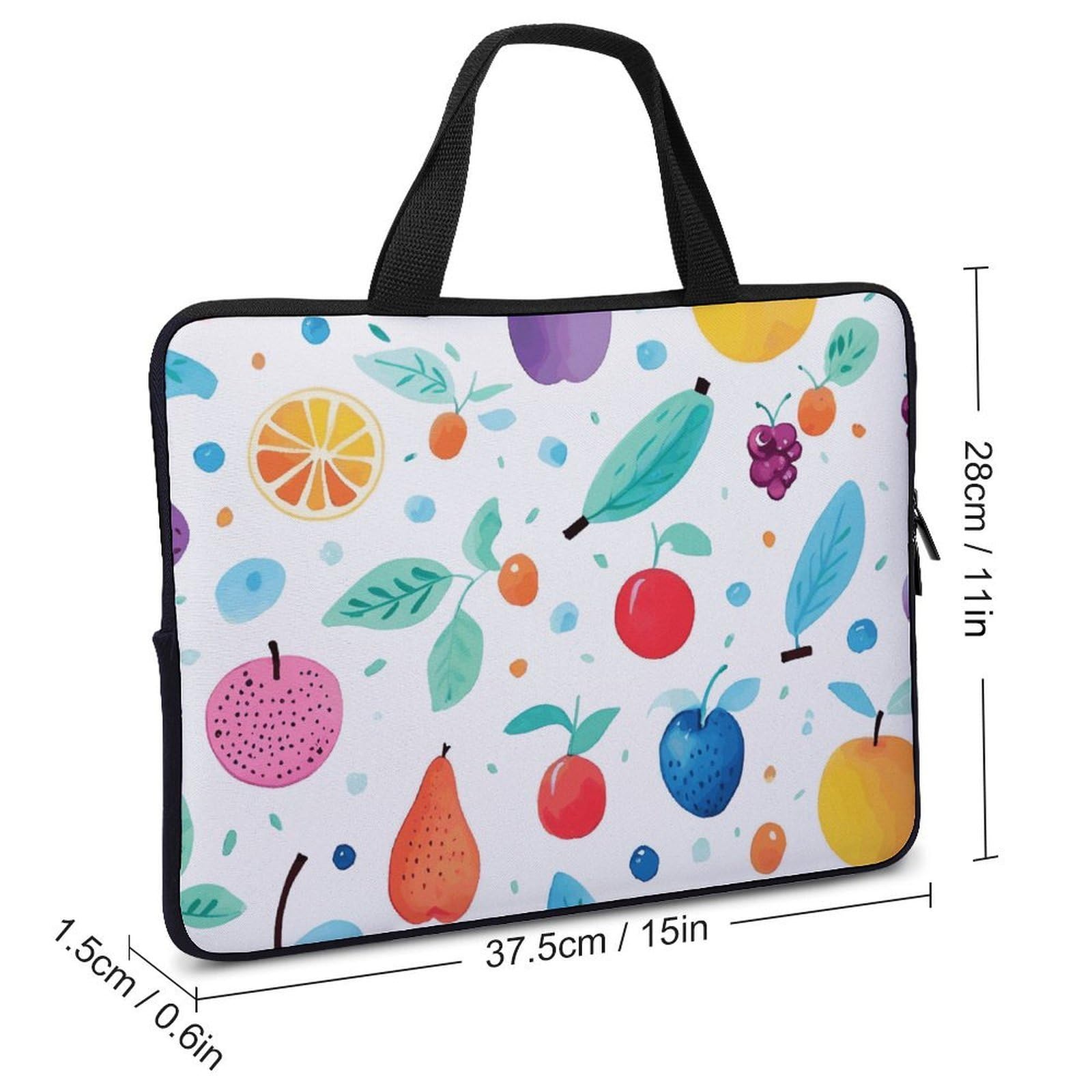 Blue and Fruits - Custodia per computer portatile, ultra sottile, leggera e impermeabile, in neoprene resistente, con cinghia da polso