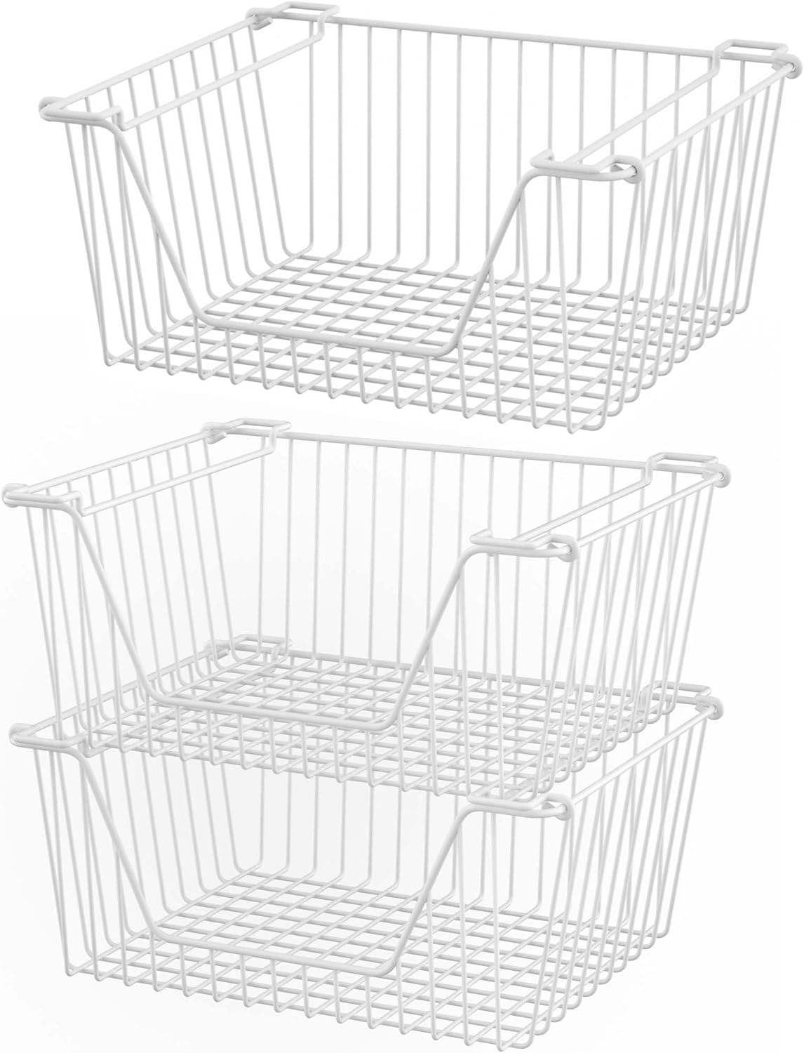 blitzlabs Stackable Wire Metal Baskets Organizer