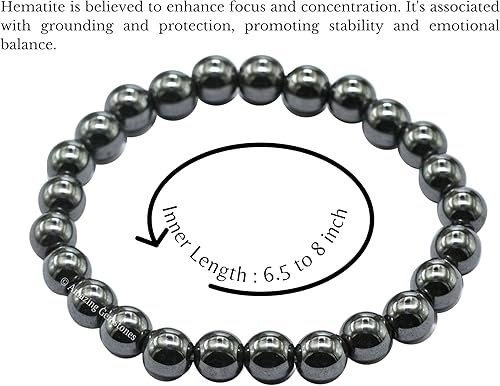 Miniatura 98 de Amazing Gemstone Pulsera de cristal para mujeres y hombres, pulsera de cristal curativo de protección, pulsera elástica con cuentas de piedras