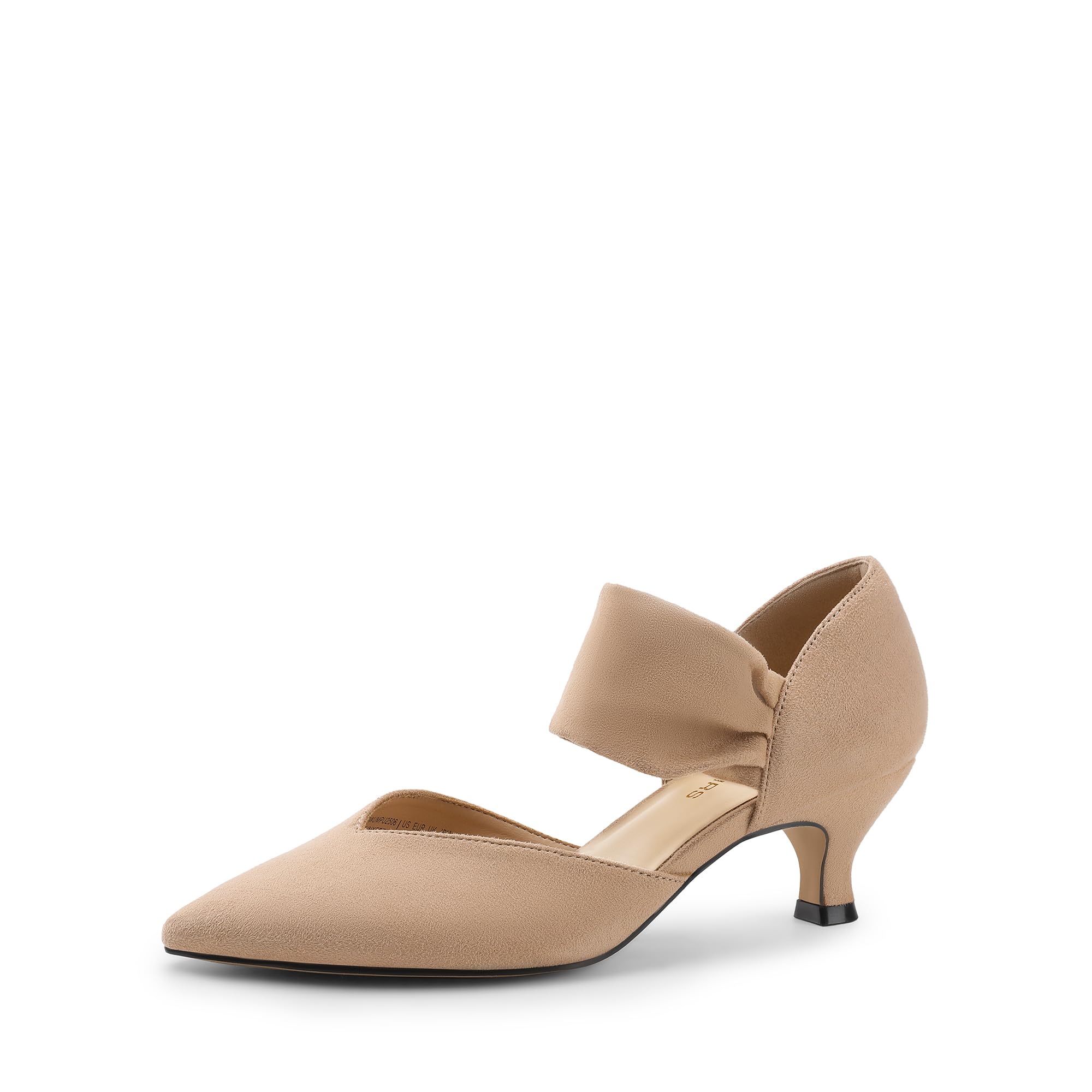 DREAM PAIRS Women's Kitten Heels Low Pumps Shoes Pointed Closed Toe Slip on Dress Work Bridal Party Wedding