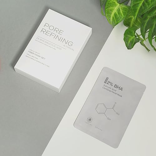 Miniatura 4 de Un típico juego de mascarilla facial de fibra para el cuidado de la piel con 2% de ácido salicílico, mascarilla facial hidratante para eliminar el