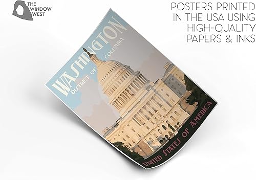 Vista 4 de Washington DC Poster, Washington DC Capitol Building Print, Washington DC Art (Poster, Canvas) (Canvas, 18x24 Inches)