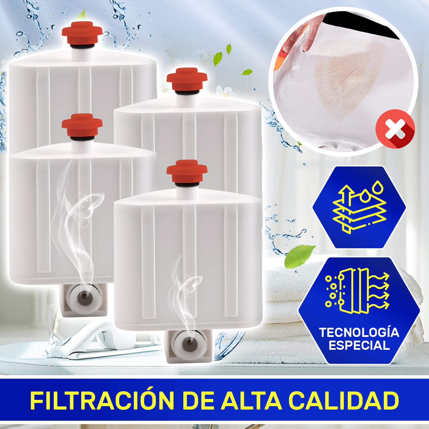 MONTERAL XD9070E0 para Rowenta Liberty Powersteam Cartucho Antical Set 4 Adaptado para Calor para Tefal Centro Planchado
