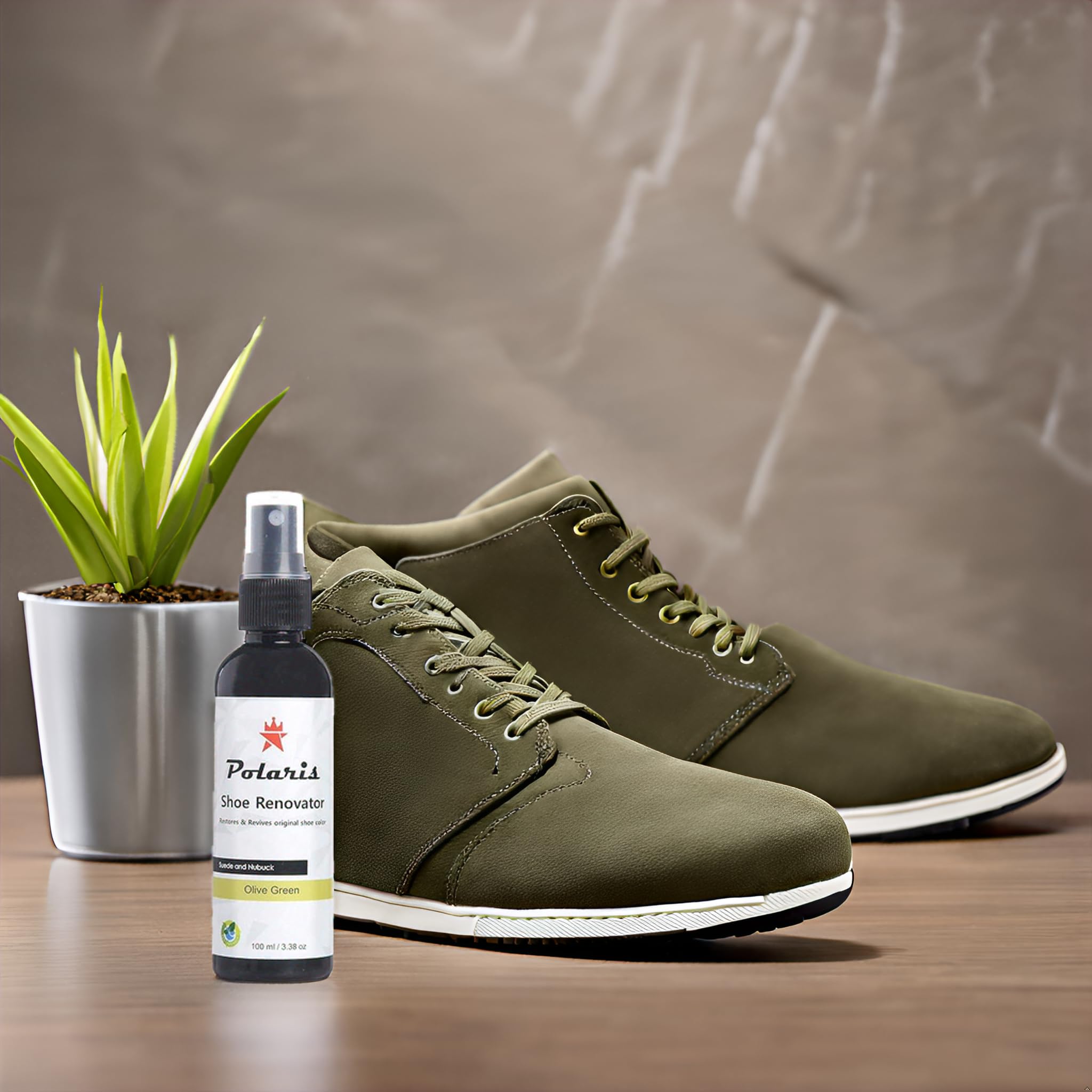 polaris Suede/Nubuck Shoe Renovator and Color Reviver-Olive Green 2