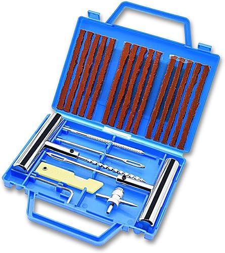 LIIAMOAR Kit de tapones para neumáticos, kit de reparación de neumáticos de 91 piezas, con kit de parche universal de neumáticos para tapar pisos