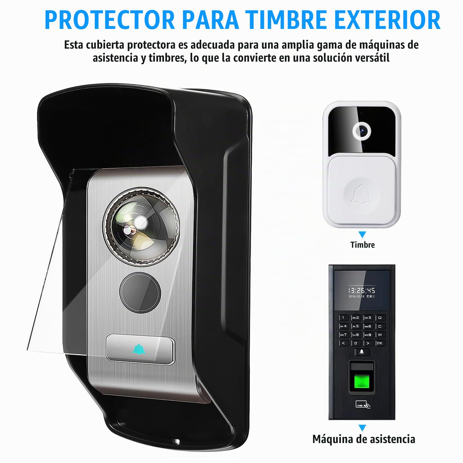 Cubierta De Lluvia Para Timbre Protector De Timbre Exterior Cubierta Del Teclado De Control De Acceso Funda Transparente Con Salida De Cable Trasera 9.29 X 4.52 X 3.11 in