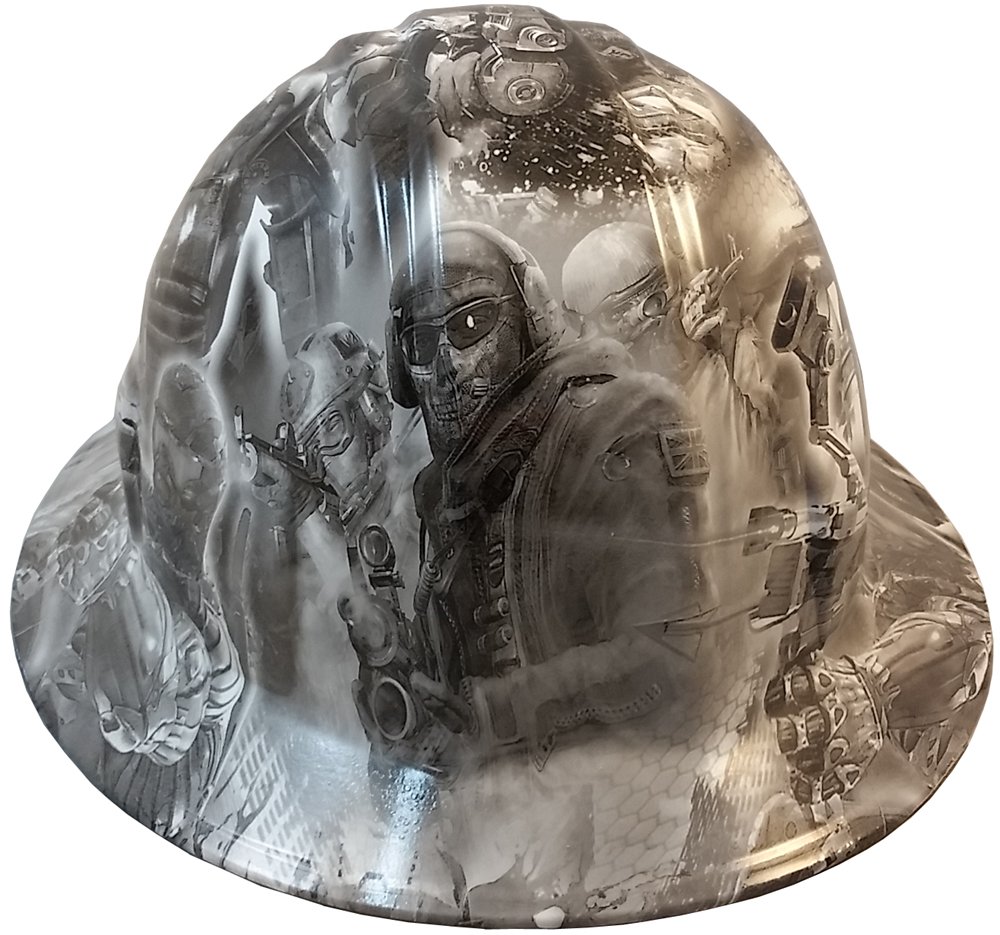 Modern Soldier Hydro Dipped Hard Hats Full Brim Design