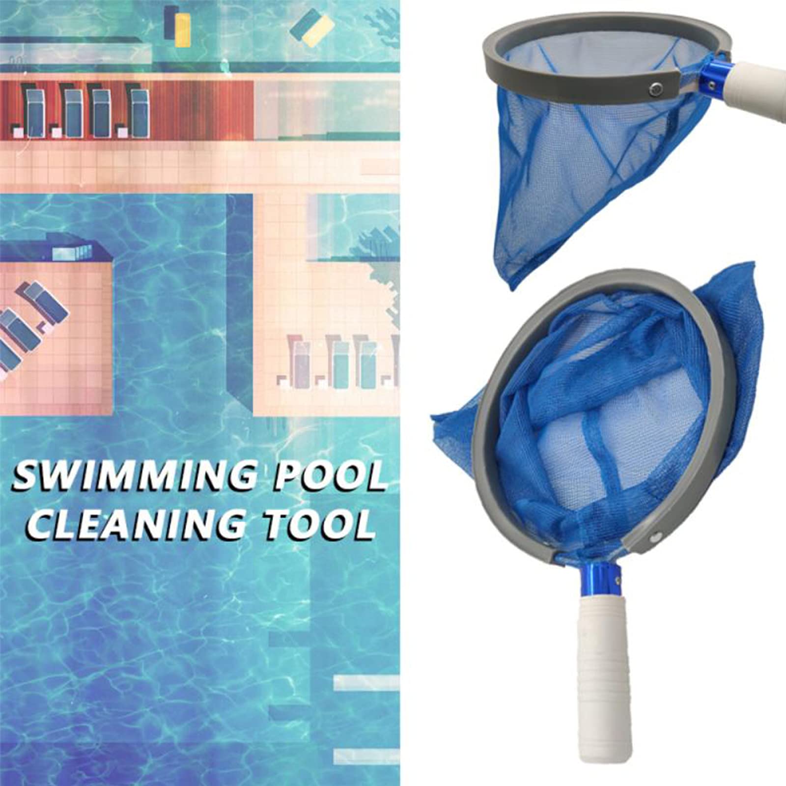 Rete per la pulizia della piscina, con sacco profondo, per piscine e spa, accessori essenziali da giardino