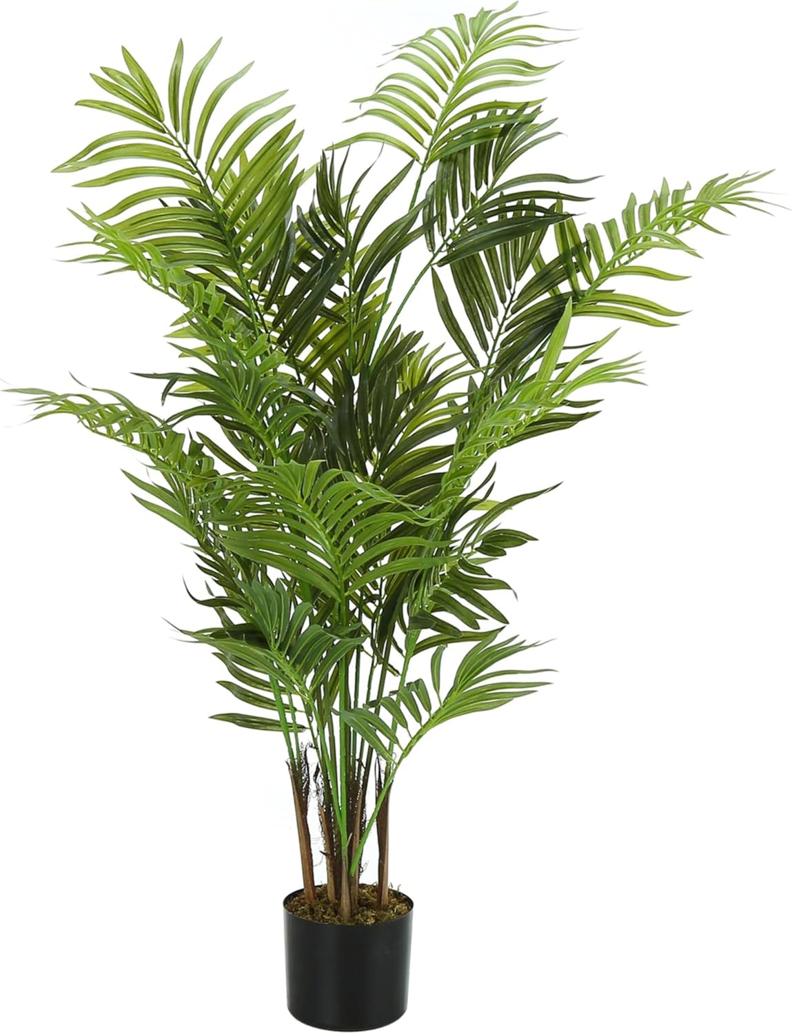 47'' Tall Green Areca Palm Tree in Black Pot