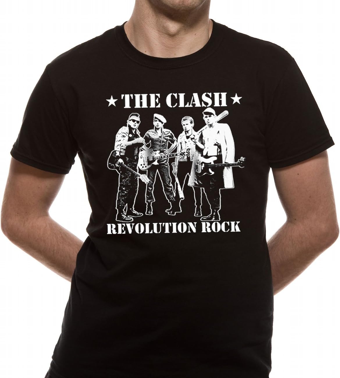 Mens TShirt The Clash Band Figures Black 4125TSBPS Small Amazon.co.uk Fashion