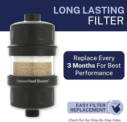 Miniatura 3 de HammerHead Showers KDF 55 - Filtro de ducha de metal sólido, filtros de ducha universales de alta presión para eliminar productos químicos tóxicos