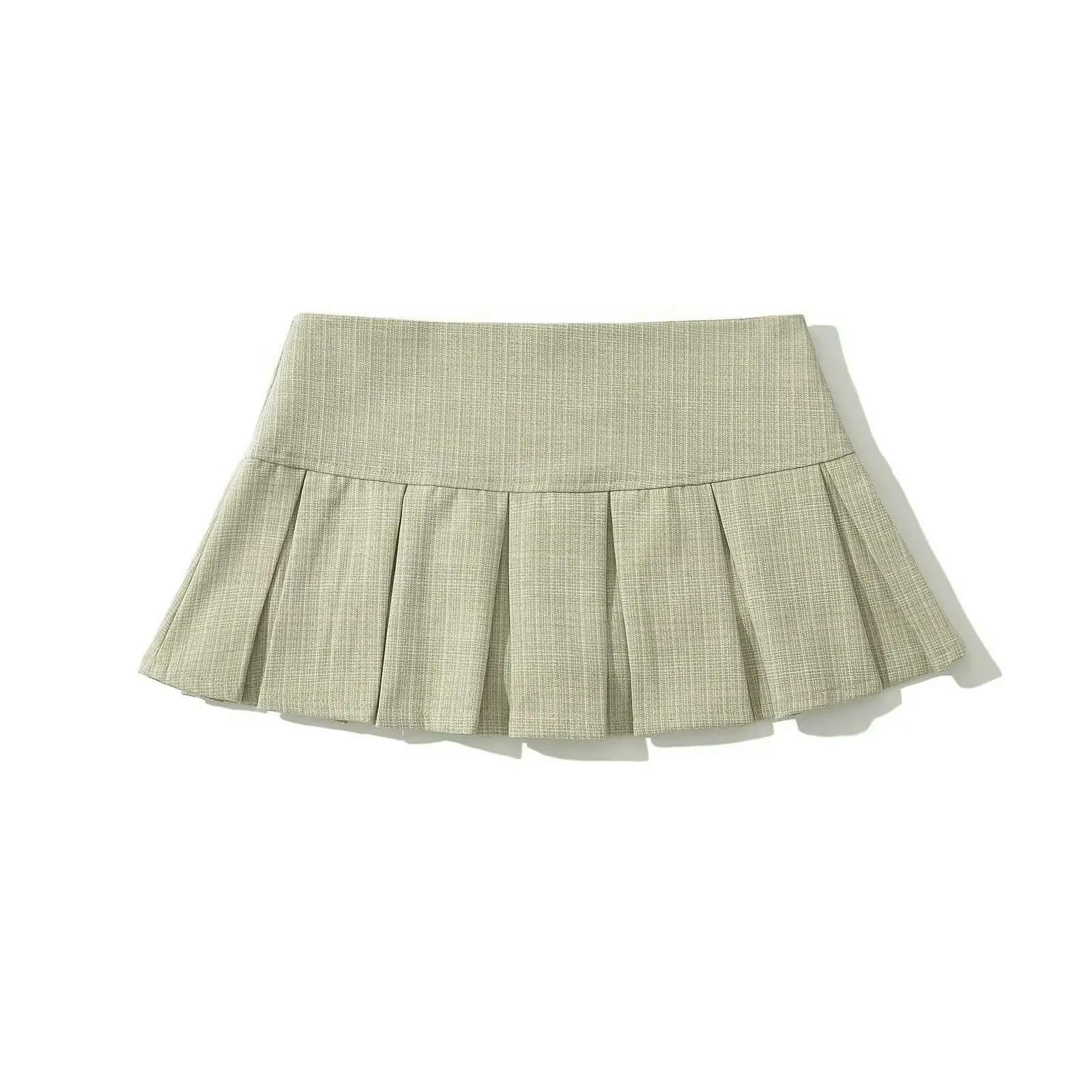 Langer Rock Damen Amerikanischer Retro-plissee-Minirock Für Damen, Sexy Sommerröcke Mit Niedriger Taille, Cooles Mädchen, Y2k, Saia l