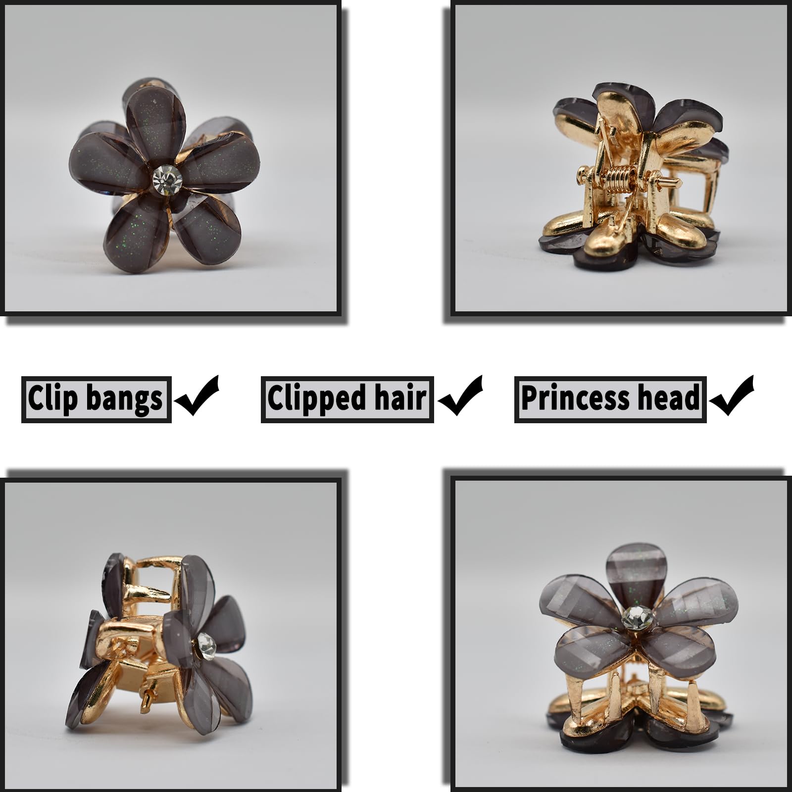 PAITOK Mini Hair Clips, Flower Hair Clips, Flower Clips, Non-Slip Hair Clips for Girls Women for Photos Daily Party - Image 4
