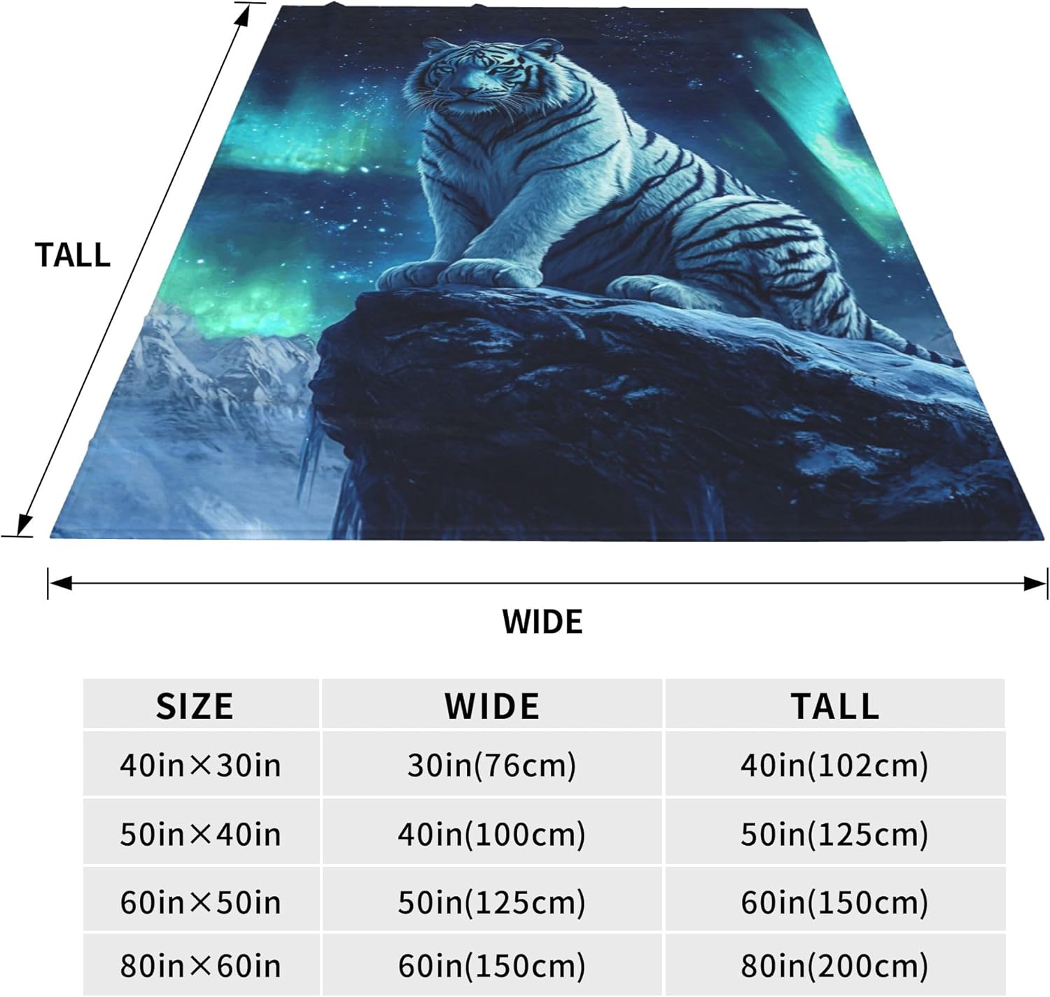 Tiger Blanket Warm Plush Flannel Wildlife Tigers Throw Blanket Super Soft Fleece Cozy Fuzzy Tiger Stuffed Blanket Gifts for Kids Teens Adults Room Decor 40"X50" - Image 6