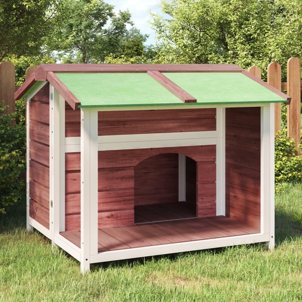 Buda dla psów mokka, 96 x 87 x 80,5 cm, wykonana z litego drewna sosnowego, odporny na warunki atmosferyczne, dach z dużym wejściem, wszechstronny, dla psów, kotów, królików, małych zwierząt