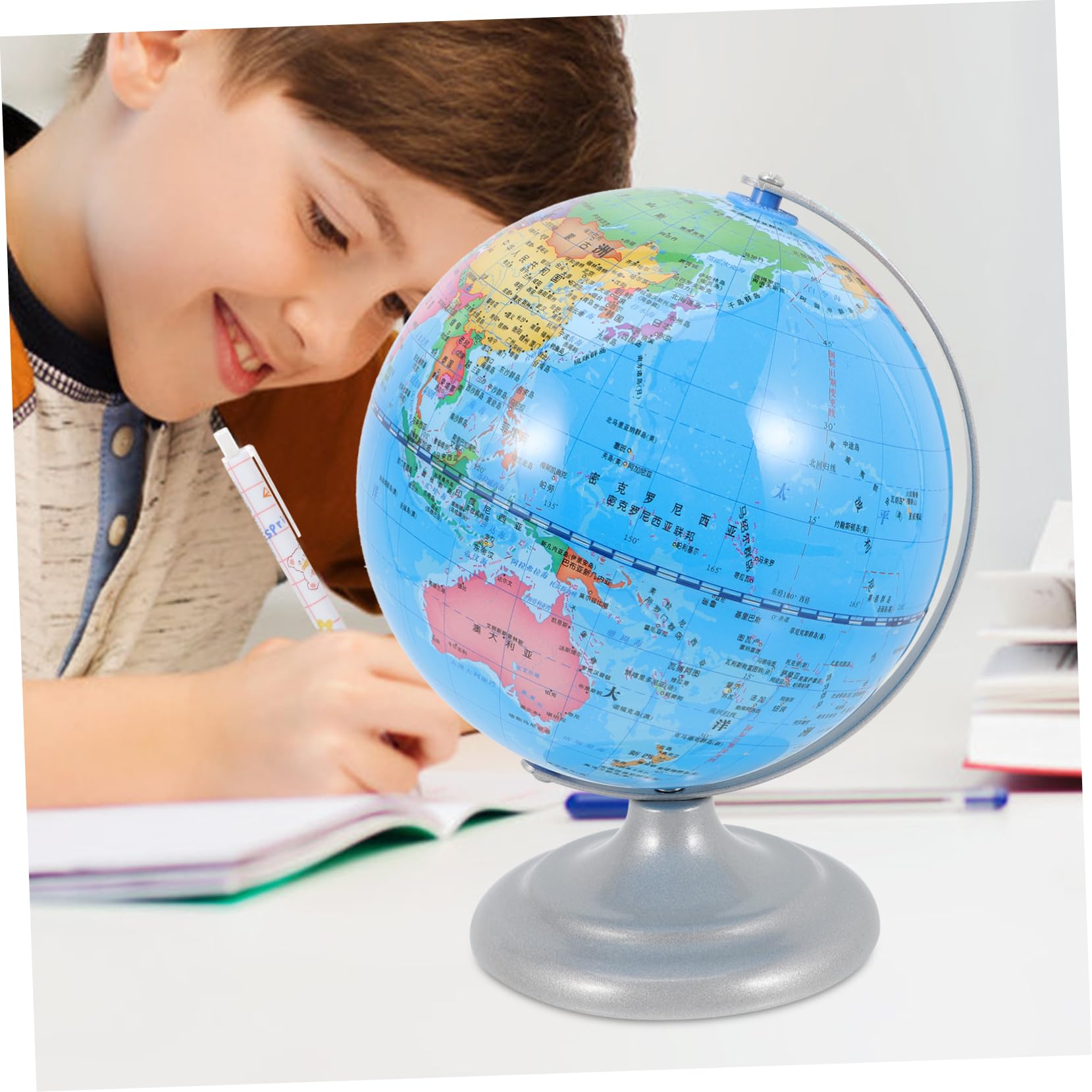 MAGICLULU Teaching Tool Decals Science Globes Kits Puzzle Gadgets Poster World Home Decor Office Decor Geography Globe Adornment Terrestrial Globe Metal Bracket