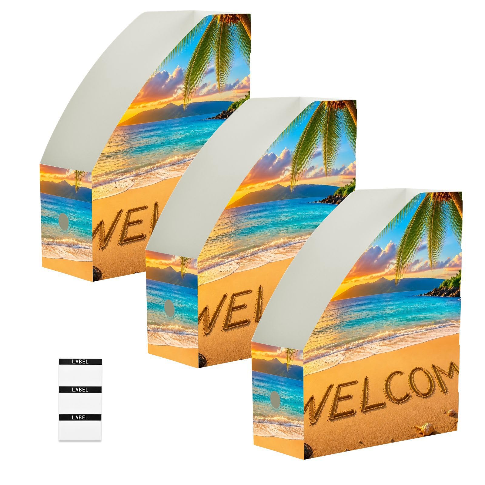Tropical Beach złoty organizer na dokumenty do klasy