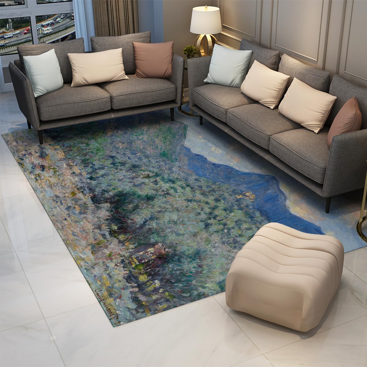 Waschbarer Rutschfester Teppich 120x170cm Berglandschaft