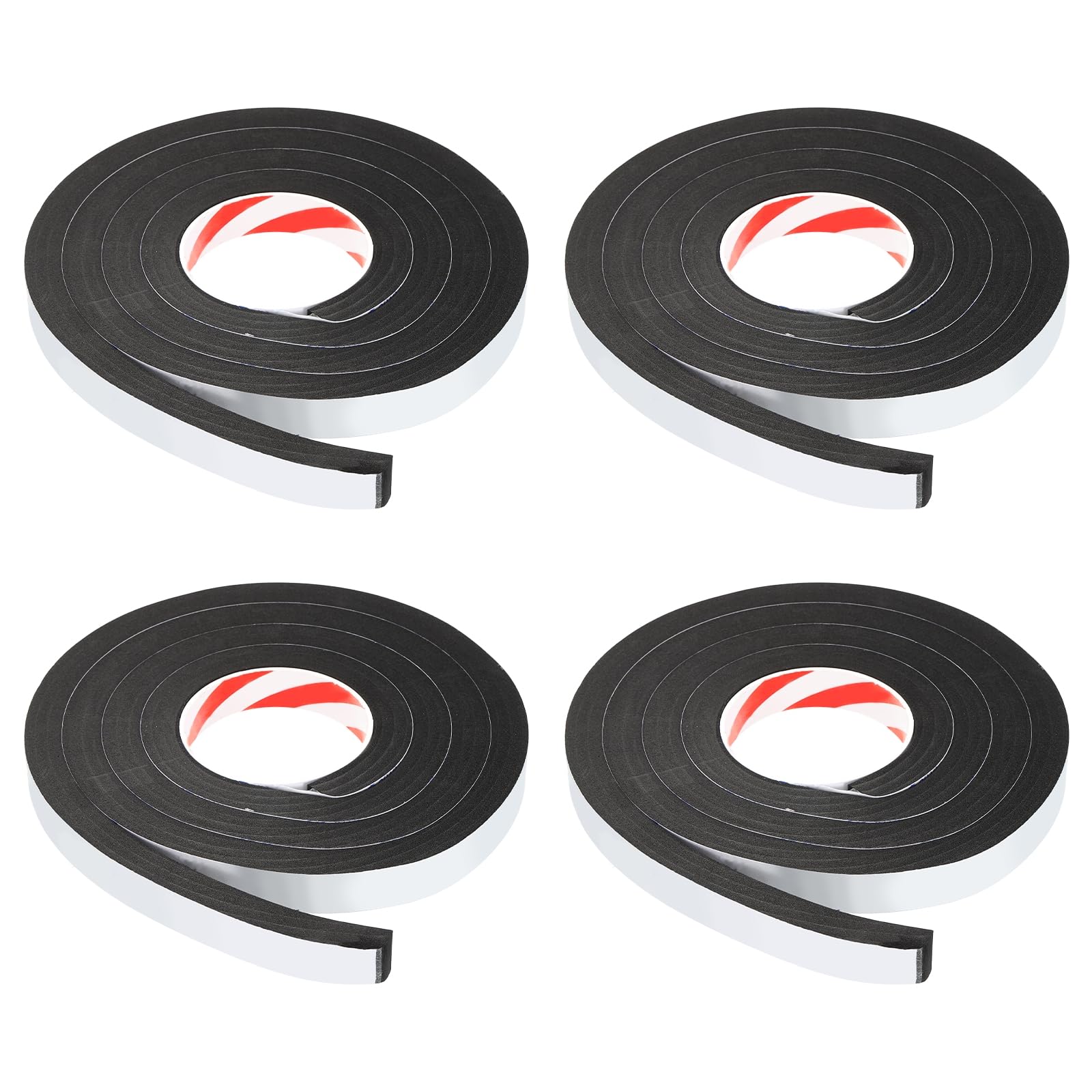 PATIKIL Foam Insulation Tape 20mm(W) x 15mm(T) x 2m(L), 4Pcs Single-Sided Self Adhesive Weather Stripping Door Seal Strip for Door Window Air Conditioning, White