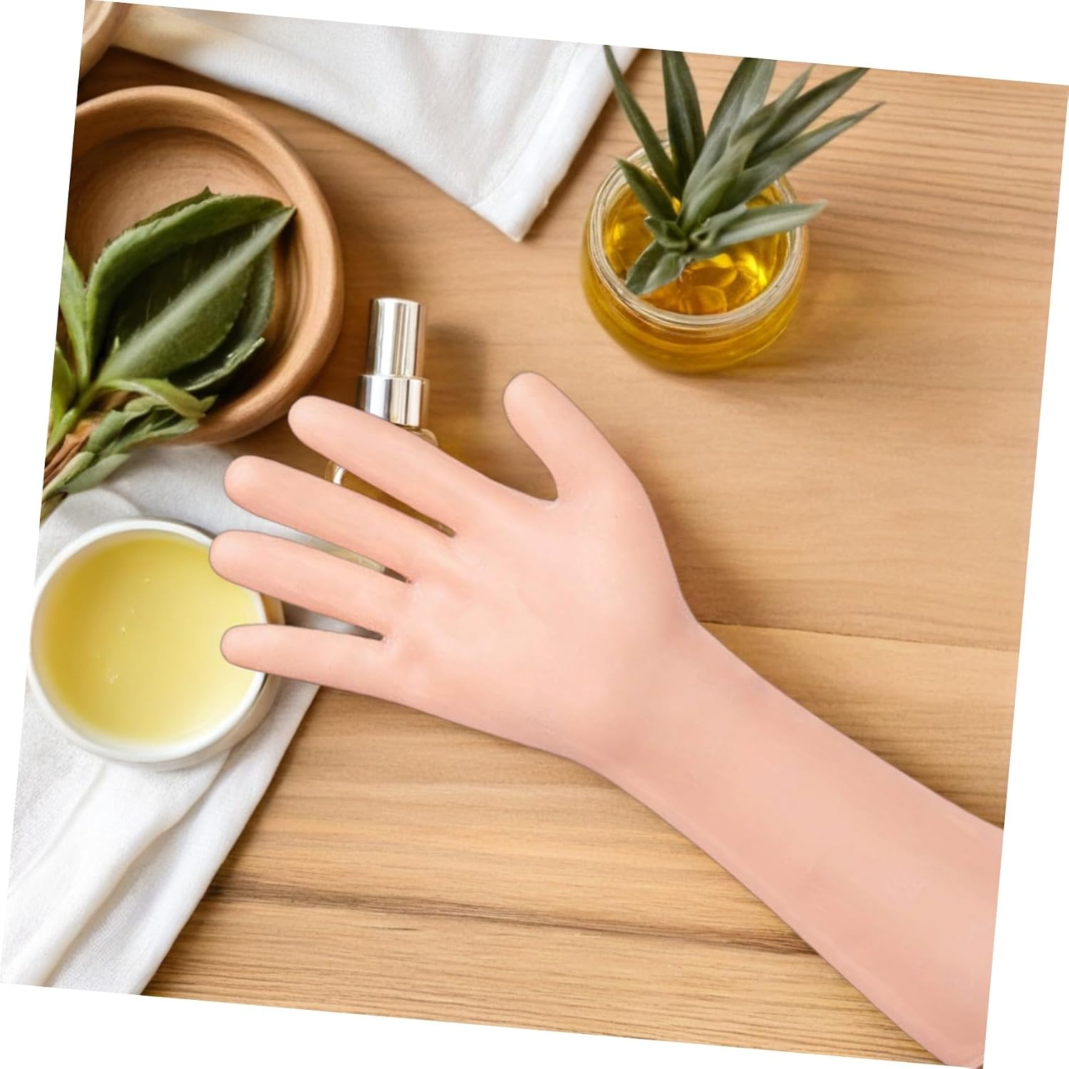 FUOYLOO Sturdy Long Elastic Moisturizing Gloves for Hands, Arms, and Cuticles