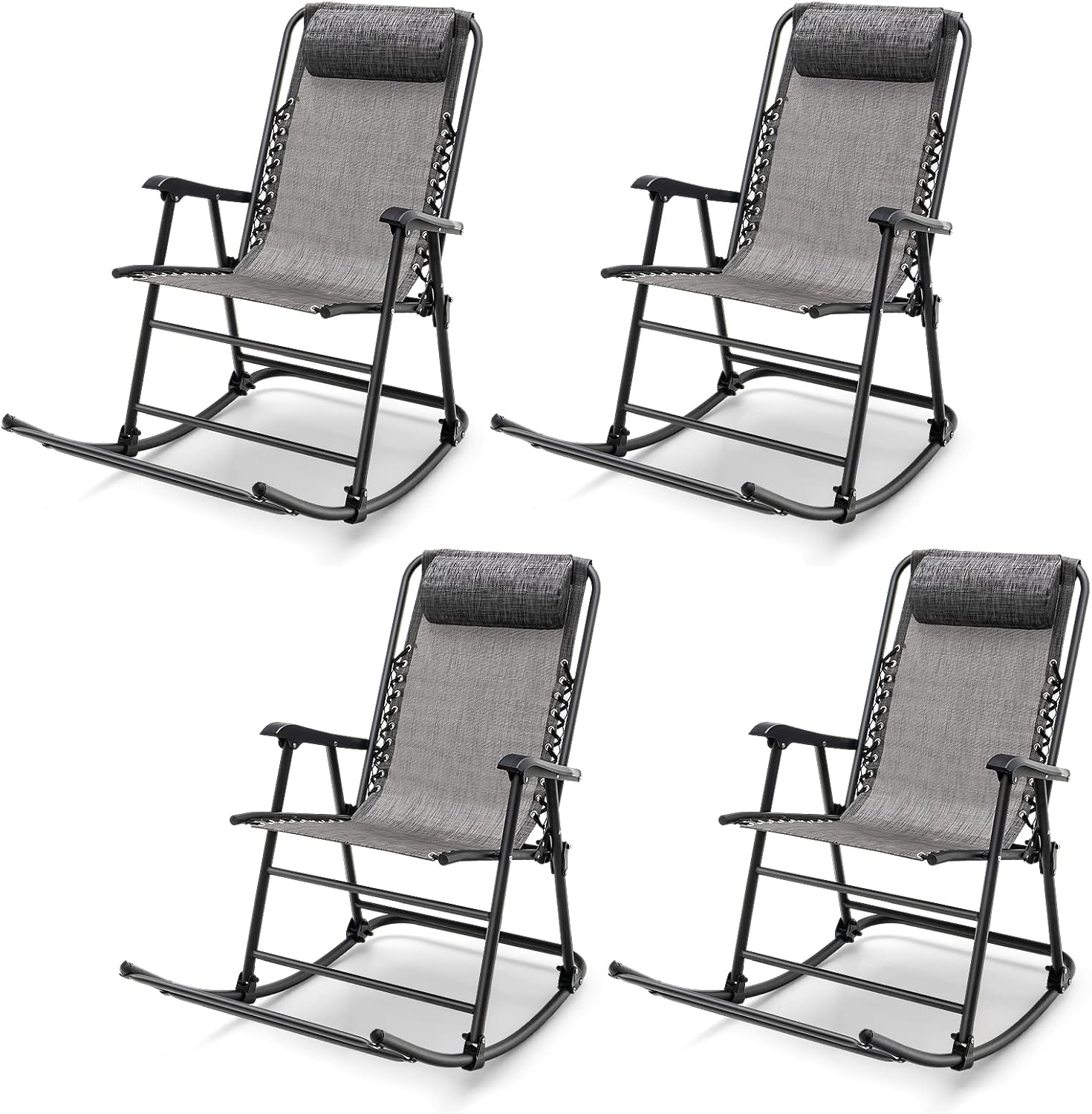 Amazon.com : Tangkula 4 Pieces Outdoor Folding Rocking Chair, No ...