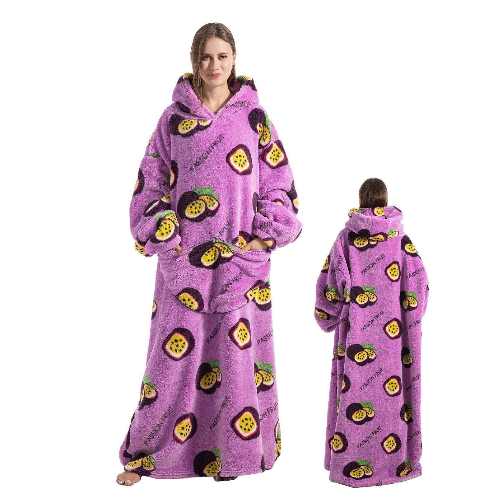 Coperta con cappuccio oversize | Allunga super morbida coperta con cappuccio con tasca | Coperta universale con cappuccio, coperta indossabile in peluche per casa, divano, bambini