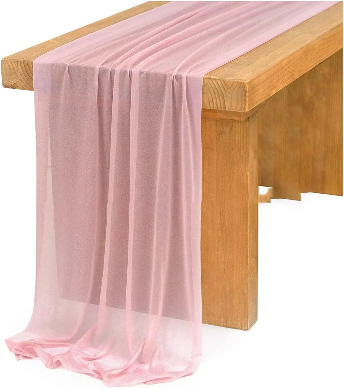 Chiffon Table Runner 4PCS Table Runner Chiffon Setting Semi-Sheer Dining Wedding Party Banquets Arches Cake Decor(Color 1,4PCS 75x600cm)
