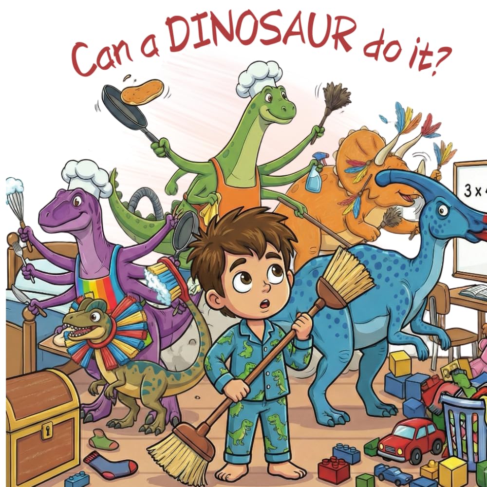 Can a dinosaur do it?: A roarsome story about chores, imagination, and one very determined kid.