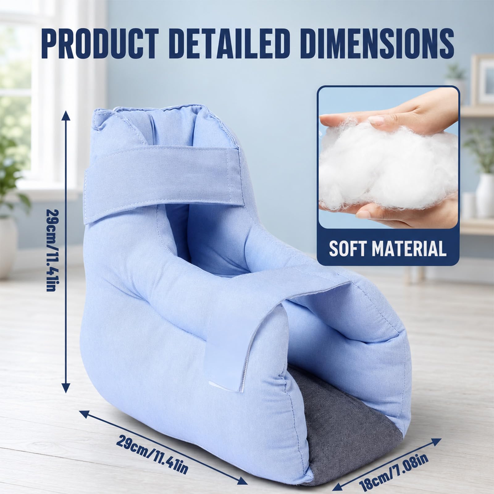 Cuscino protettivo per tallone per sdraiare il letto, protezione per tallone antidecubito con chiusura in , per dolori al tallone, cuscino per ferite, lavabile e riutilizzabile