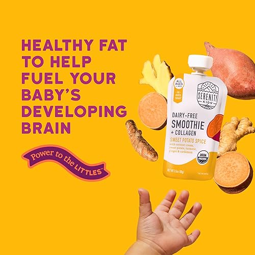 Miniatura 5 de Serenity Kids Alimento para bebés sin lácteos sin lácteos, orgánico por la USDA, proteína de colágeno alimentada con pasto, bolsa de 3.5 onzas sin