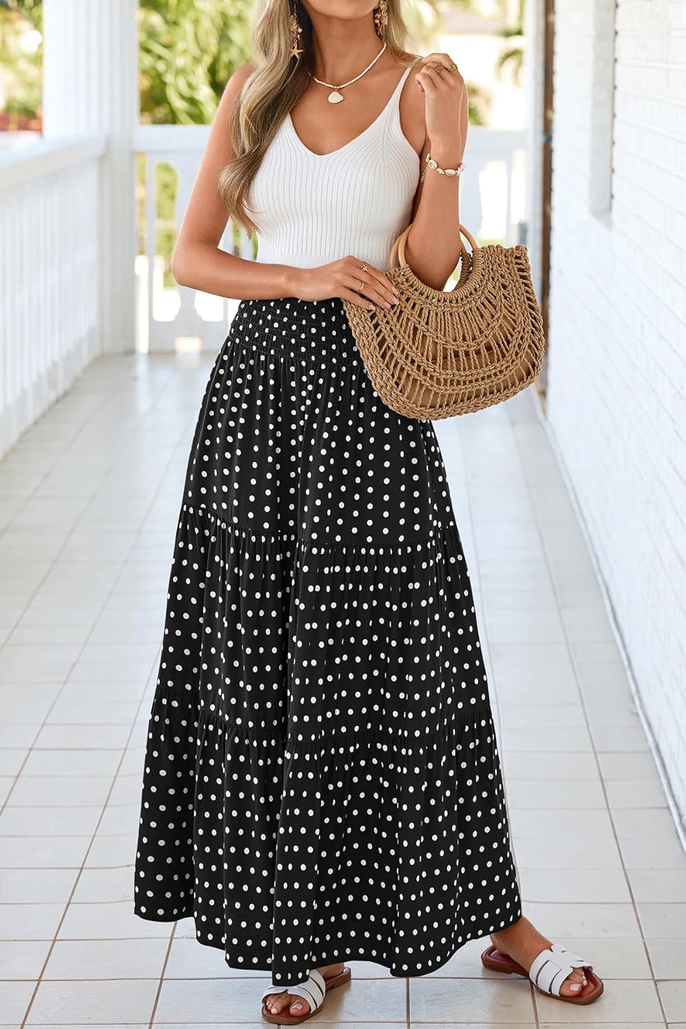 CFLONGE Summer Maxi Skirts for Women 2026 Fashion Boho Long Skirt Trendy Floral High Waist A Line Beach Skirt Vacation Outfit - Image 4