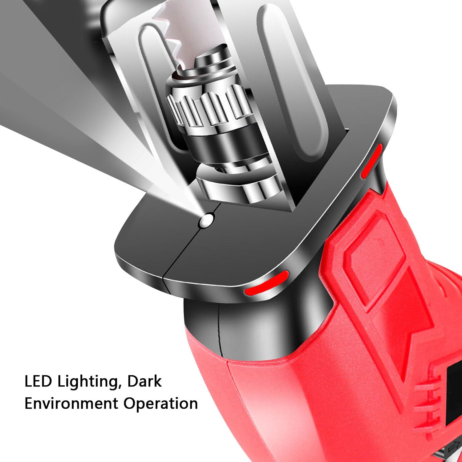 Sierra Eléctrica para Huesos con Batería, Hoja De Sierra De Acero Inoxidable De 0-3000rpm, Iluminación LED, Sierra Alternativa Inalámbrica para Madera, árboles, Metal, Tubería De PVC