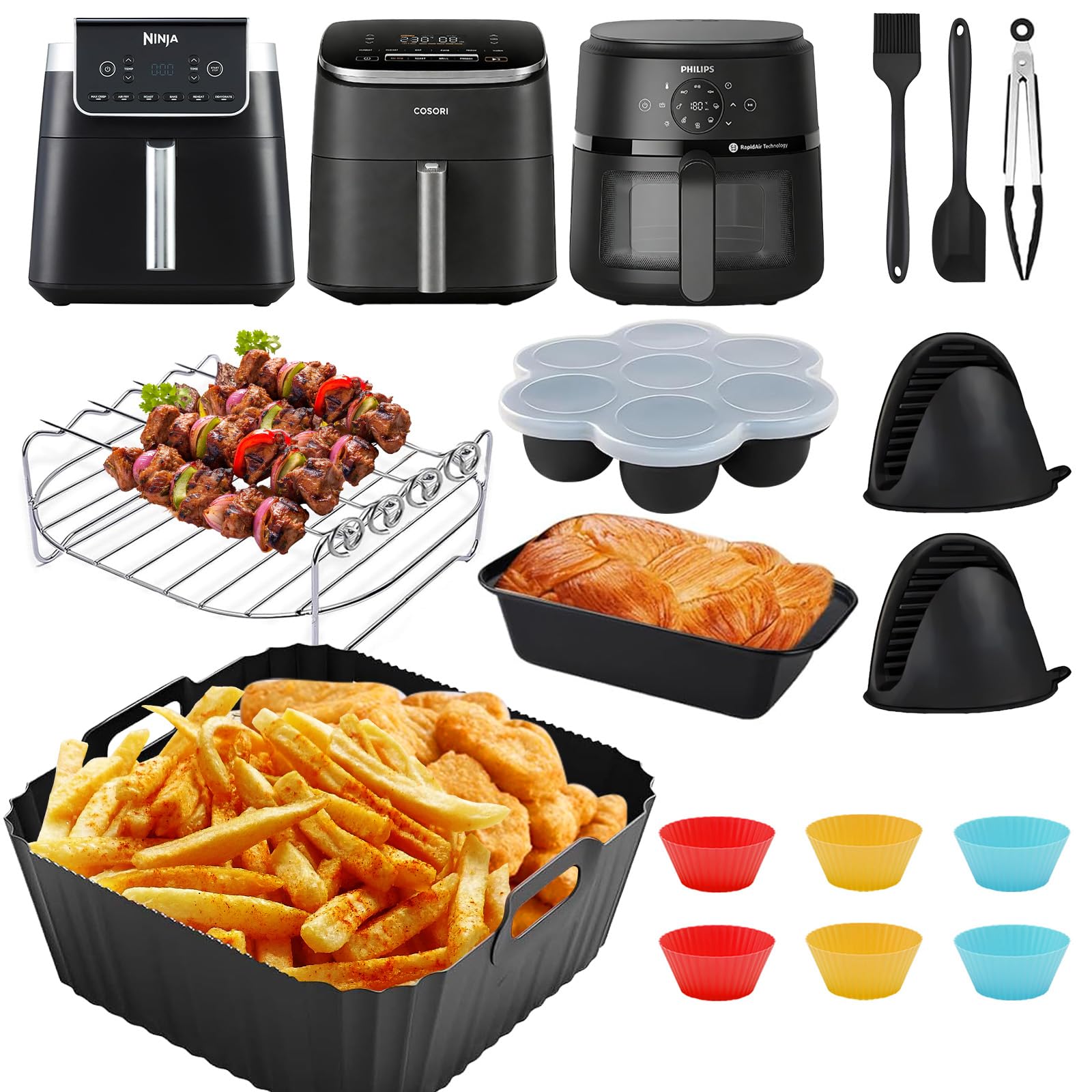 Kit Accessoires Friteuse à Air Ninja AF180EU pour réussir vos muffins et repas en famille