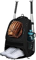 LARIPOP Youth Baseball Bat Backpack - Durable T-Ball & Softball Gear Bag with Fence Hook, Shoe Compartment & Glove Holder
