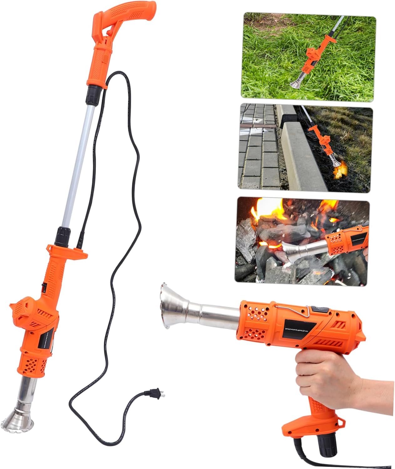 Mipcase Electric Weeder for Garden and Patio Electric Burner Torch with Comfortable Handle Durable Material Fuel Thermal Weed Removal Tool US Plug Compatible