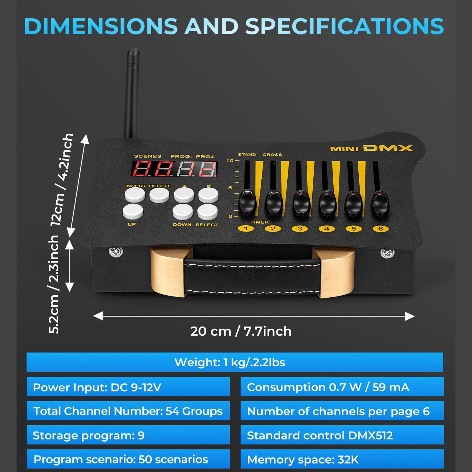 Contrôleur DMX, Mini contrôleur DMX 512 Portable, équipé de 3 contrôleurs DMX Récepteur Dfi DJ 2.4G 3, contrôle sans Fil, Batterie intégrée, Rechargeable, adapté aux fêtes sur scène, BR2