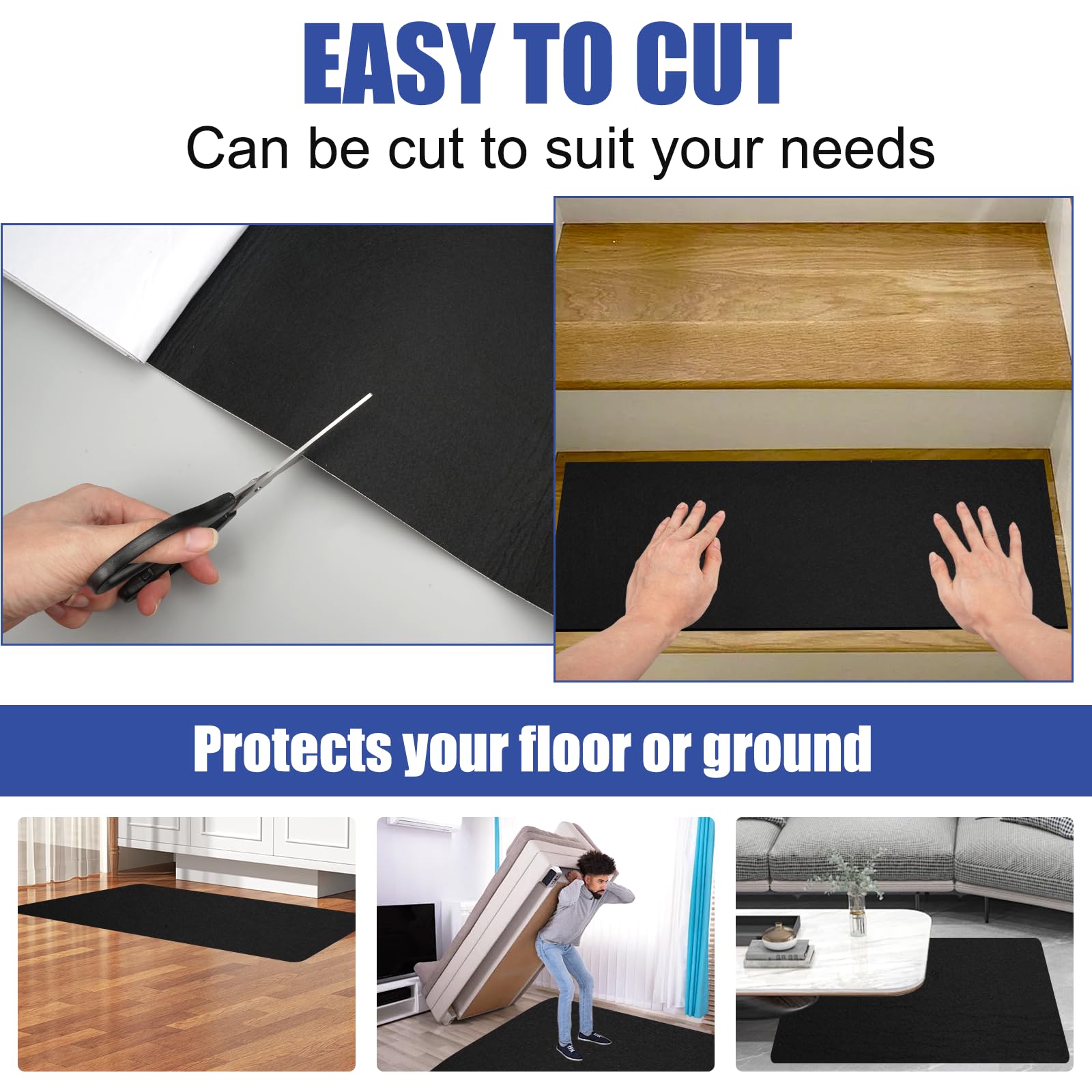 Rotolo Feltro Adesivo Nero 30x200 Cm - Feltrini Per Mobili, Sedie E DIY | Antiscivolo E Antigraffio - Foto 4