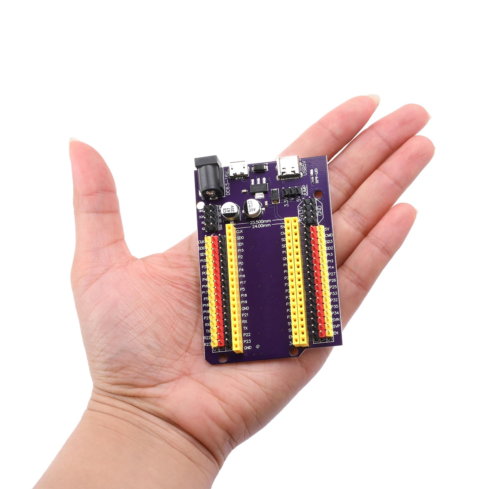 2 Stück 38 Pins ESP32 Breakout Board ESP32 GPIO Extension Board für Pin-Abstand 25,5 mm / 23mm ESP32 Development Board