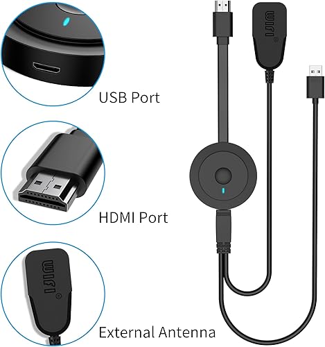 Miniatura 8 de Adaptador Dongle de Visualización HDMI Inalámbrico 4K 1080P, Transmisión WiFi de Películas, Receptor para i-Phone, i-Pad, iOS, Android, Tablet,