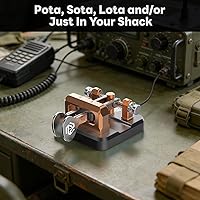 Vista 6 de CW Key Morse Code Key Morse Telegraph Key Morse Code Key Aleación de aluminio CW Base cuadrada roja (gris)